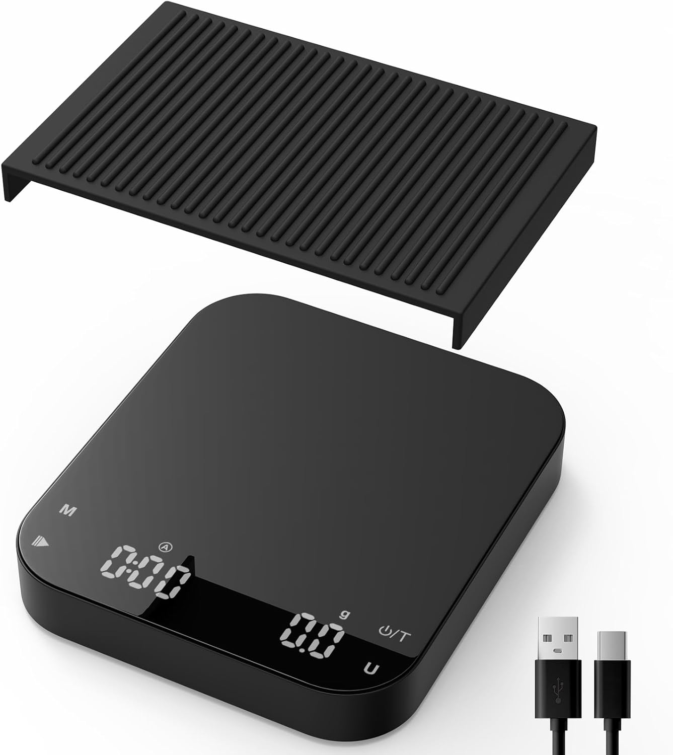 Rechargeable Coffee Scale with Timer, Diyife 3kg/0.1g High Precision Scale, 6 Units, HD LED Display, Long Battery Life, Portable Kitchen Scale for Espresso, French Press, Pour-Over Coffee - Image 2