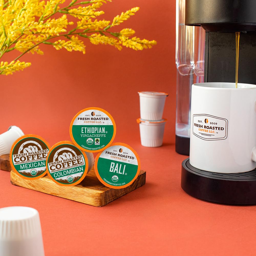 Fresh Roasted Coffee, Organic Single-Origin Variety Pack | 96 Pods for K Cup Brewers - Image 4