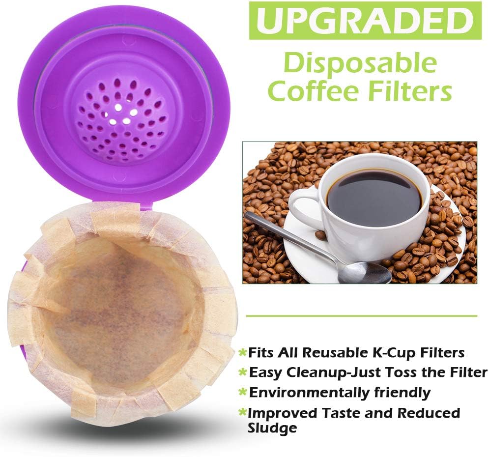 CAPMESSO Disposable Coffee Paper Filters Replacement Kerig Filter Compatible with Reusable Single Serve Pods Keurig Coffee Maker-300 Count (Natural) - Image 5