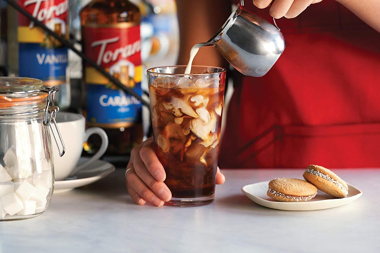 Torani Sugar Free Salted Caramel Syrup for Coffee 25.4 Ounces Salted Caramel Syrup Coffee Toppings with Fresh Finest Pump - Image 5