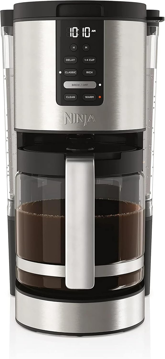 Ninja DCM200 14 Cup, Programmable Coffee Maker XL, 2 Brew Styles Classic & Rich, 4 Programs Small Batch, Delay Brew & Keep Warm, Permanent Filter & Scoop Not Included* Stainless Steel (Renewed) - Image 2