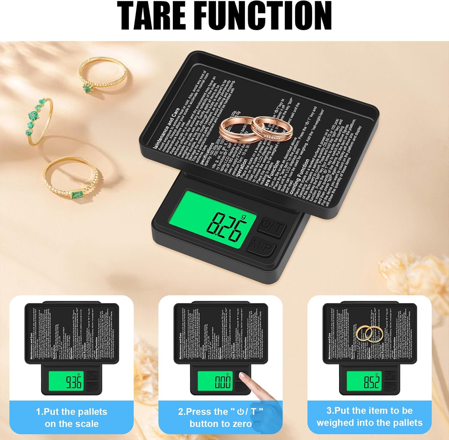 Digital Pocket Scale 1000g x 0.01g, Diyife Portable Precision Gram Scale Jewelry Scale with Protective Cover, Backlit LCD, 7 Units Tare, for Food, Kitchen, Coffee, Battery Included - Image 6