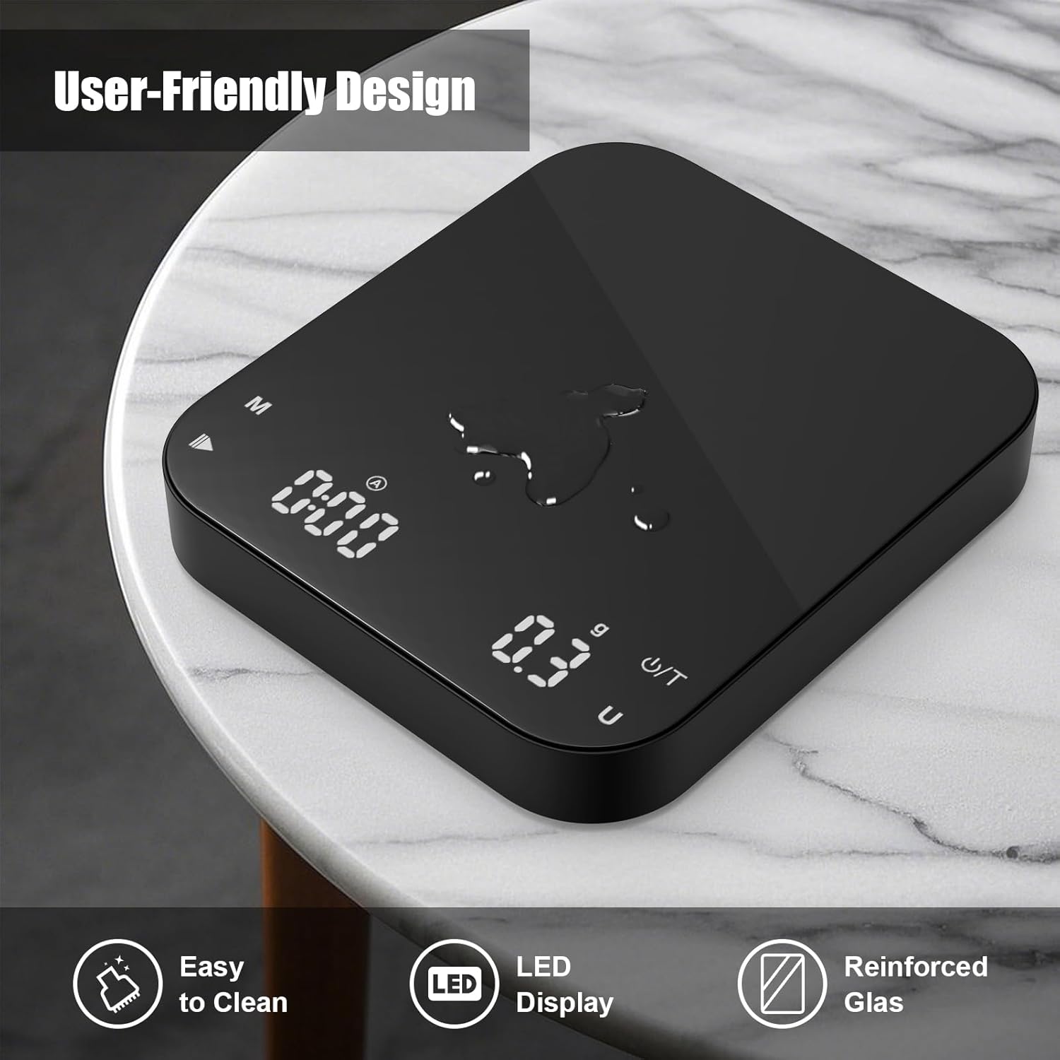 Rechargeable Coffee Scale with Timer, Diyife 3kg/0.1g High Precision Scale, 6 Units, HD LED Display, Long Battery Life, Portable Kitchen Scale for Espresso, French Press, Pour-Over Coffee - Image 8