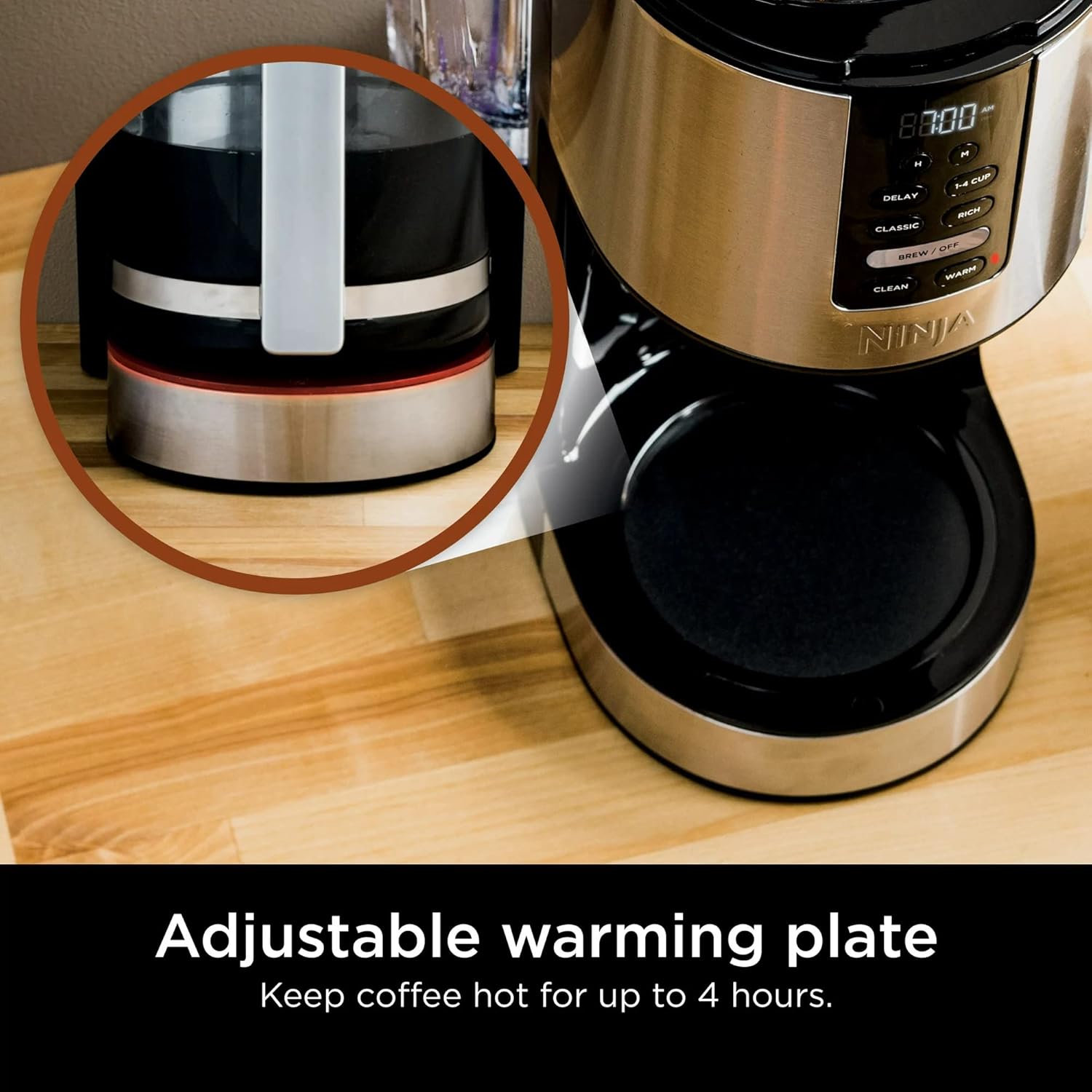 Ninja DCM200 14 Cup, Programmable Coffee Maker XL, 2 Brew Styles Classic & Rich, 4 Programs Small Batch, Delay Brew & Keep Warm, Permanent Filter & Scoop Not Included* Stainless Steel (Renewed) - Image 3