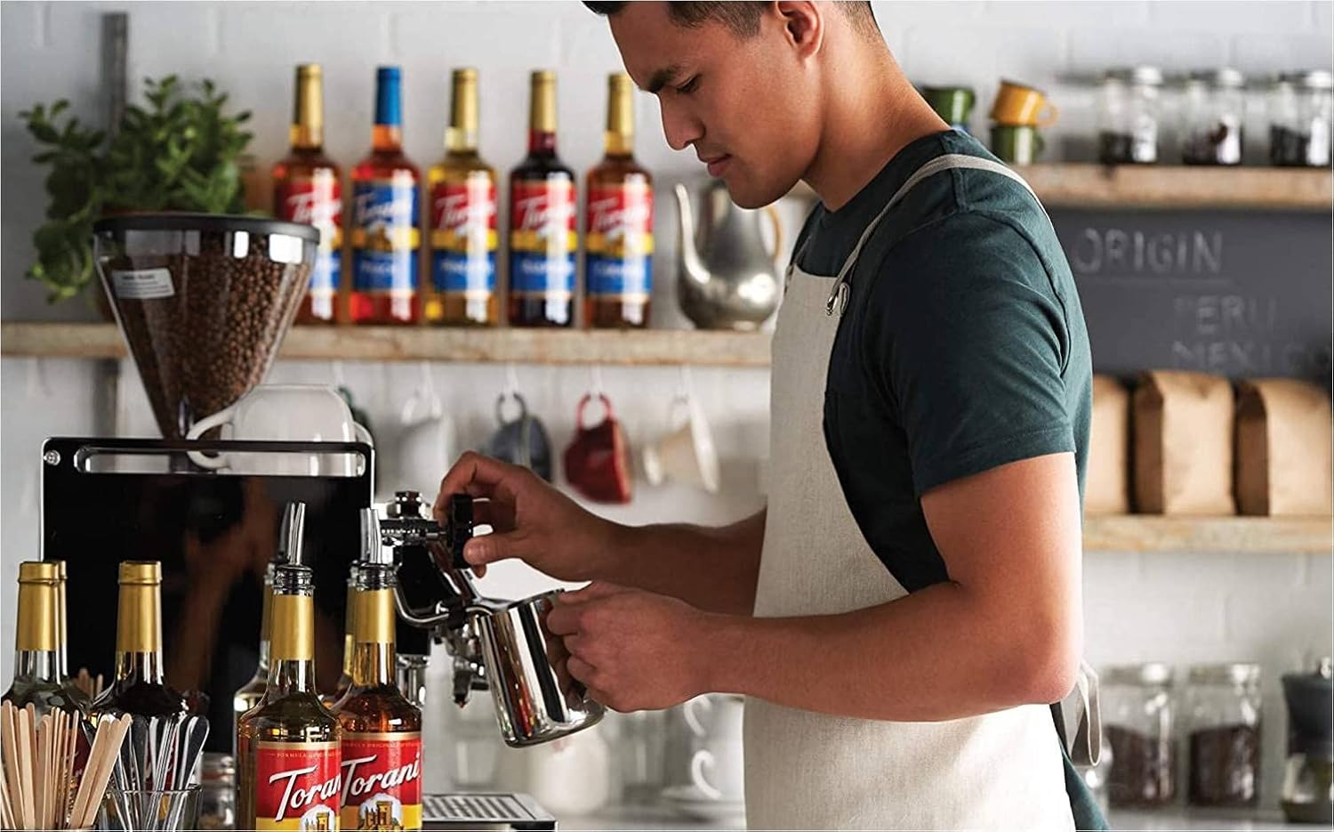 Torani Sugar Free Salted Caramel Syrup for Coffee 25.4 Ounces Salted Caramel Syrup Coffee Toppings with Fresh Finest Pump - Image 6