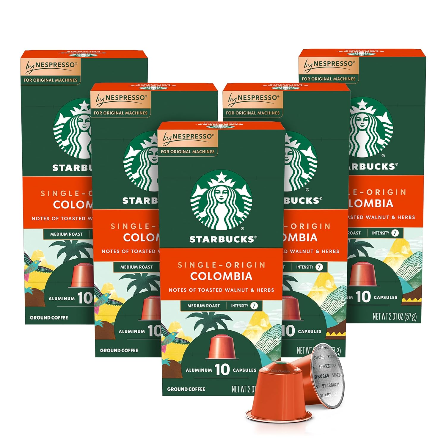 Starbucks by Nespresso Original Line, Single-Origin Colombia, Medium Roast Coffee, 50-count Espresso Pods - Image 2