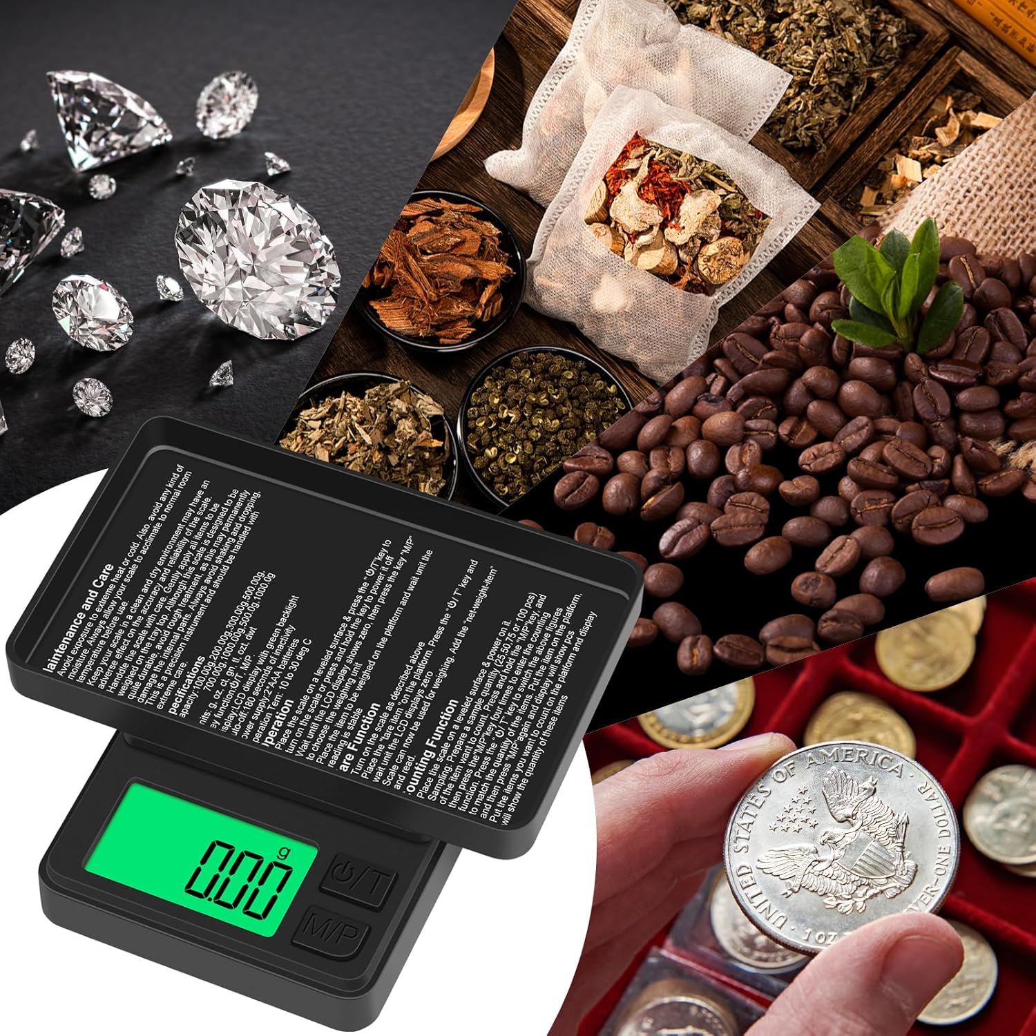 Digital Pocket Scale 1000g x 0.01g, Diyife Portable Precision Gram Scale Jewelry Scale with Protective Cover, Backlit LCD, 7 Units Tare, for Food, Kitchen, Coffee, Battery Included - Image 7