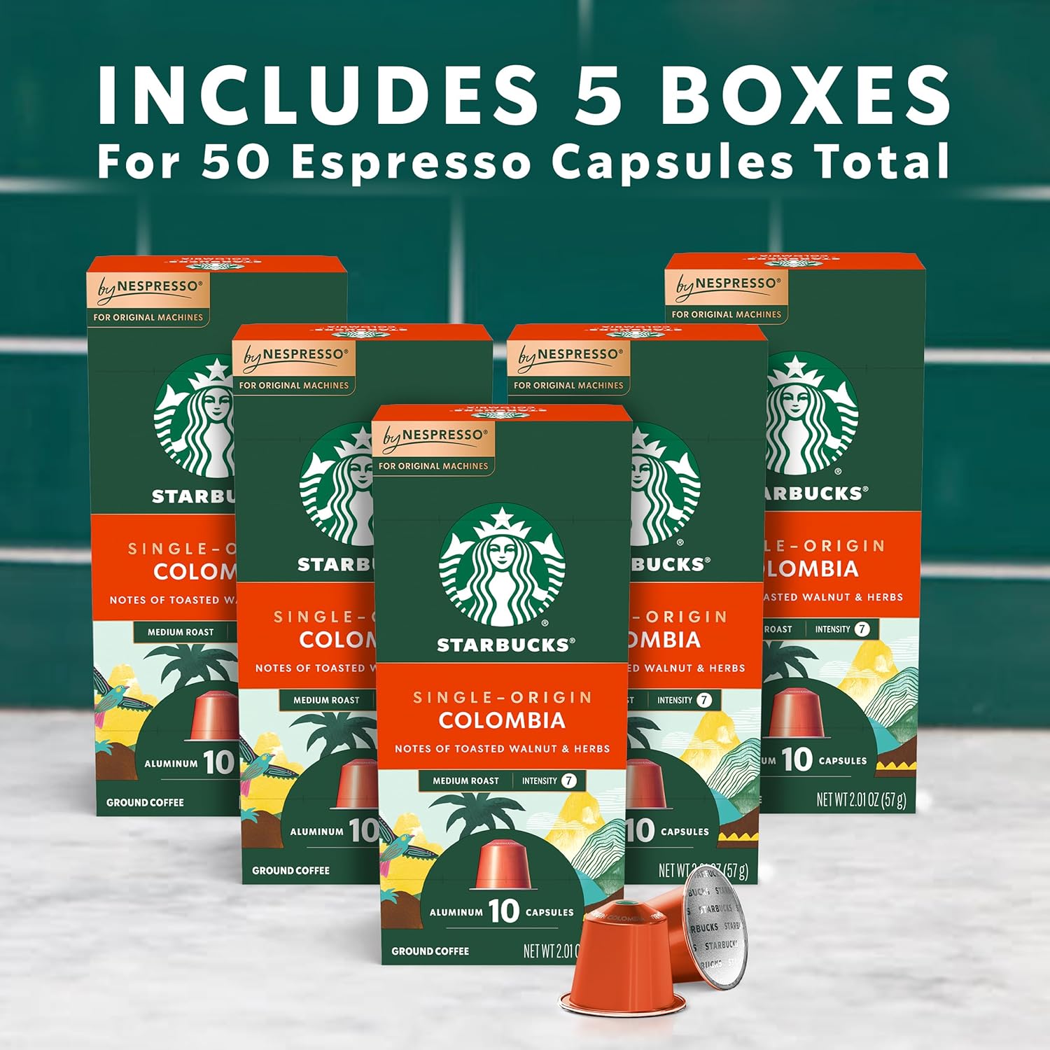 Starbucks by Nespresso Original Line, Single-Origin Colombia, Medium Roast Coffee, 50-count Espresso Pods - Image 4