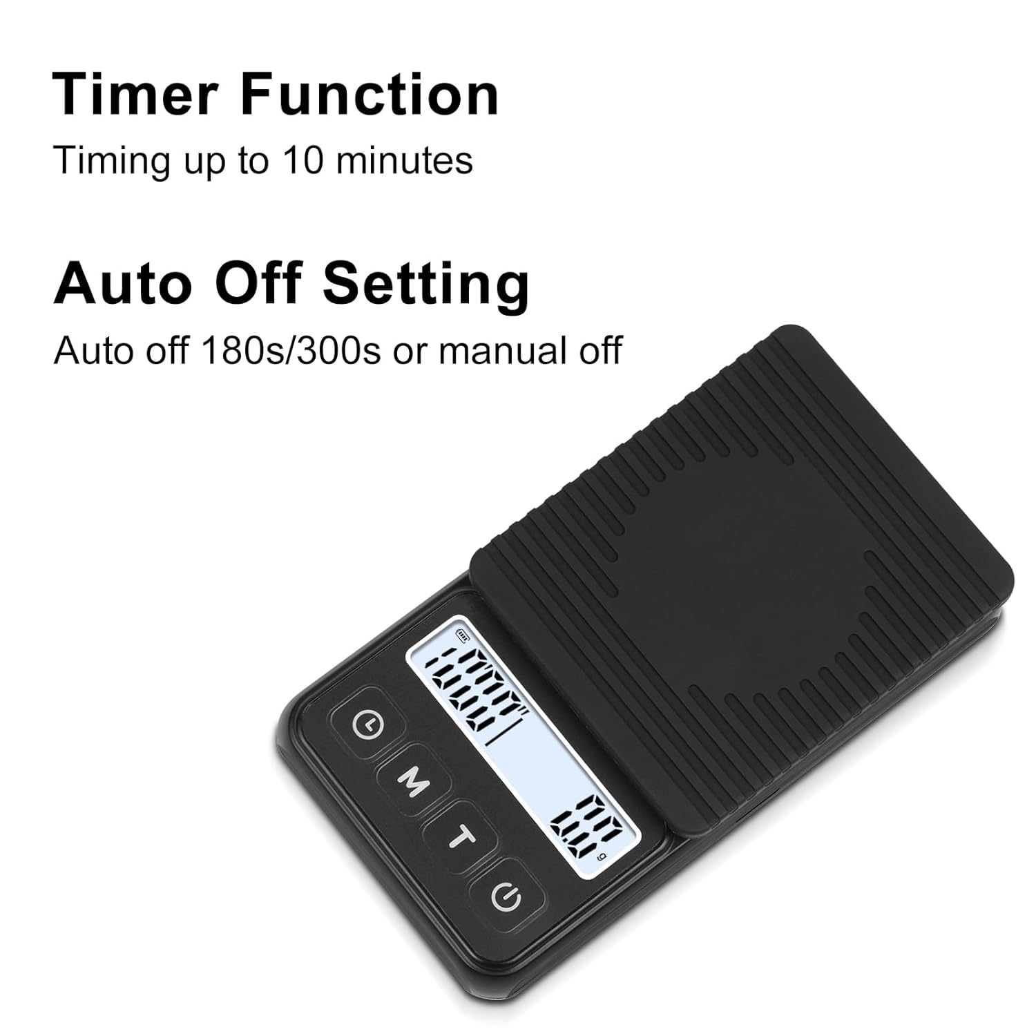 QP Coffee Scale with Timer, 1kg/0.1g High Accuracy Espresso Scale, IP68 Waterproof Scale for Coffee, Adjustable Control Digital Coffee Scale, g/oz/ml, LCD Display, Auto Off, Removable Silicone Pad - Image 7