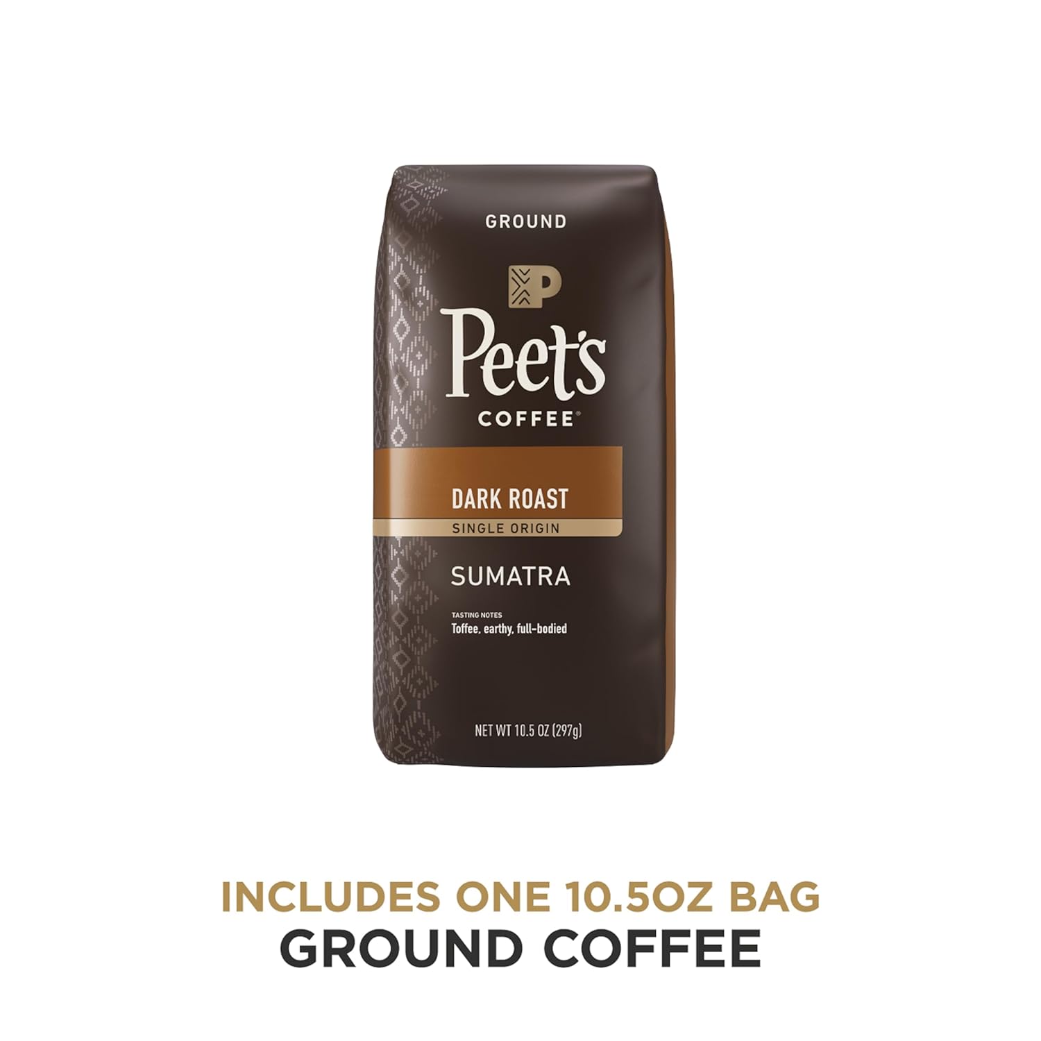 Peet's Coffee, Dark Roast Ground Coffee - Single Origin Sumatra 10.5 Ounce Bag - Image 3