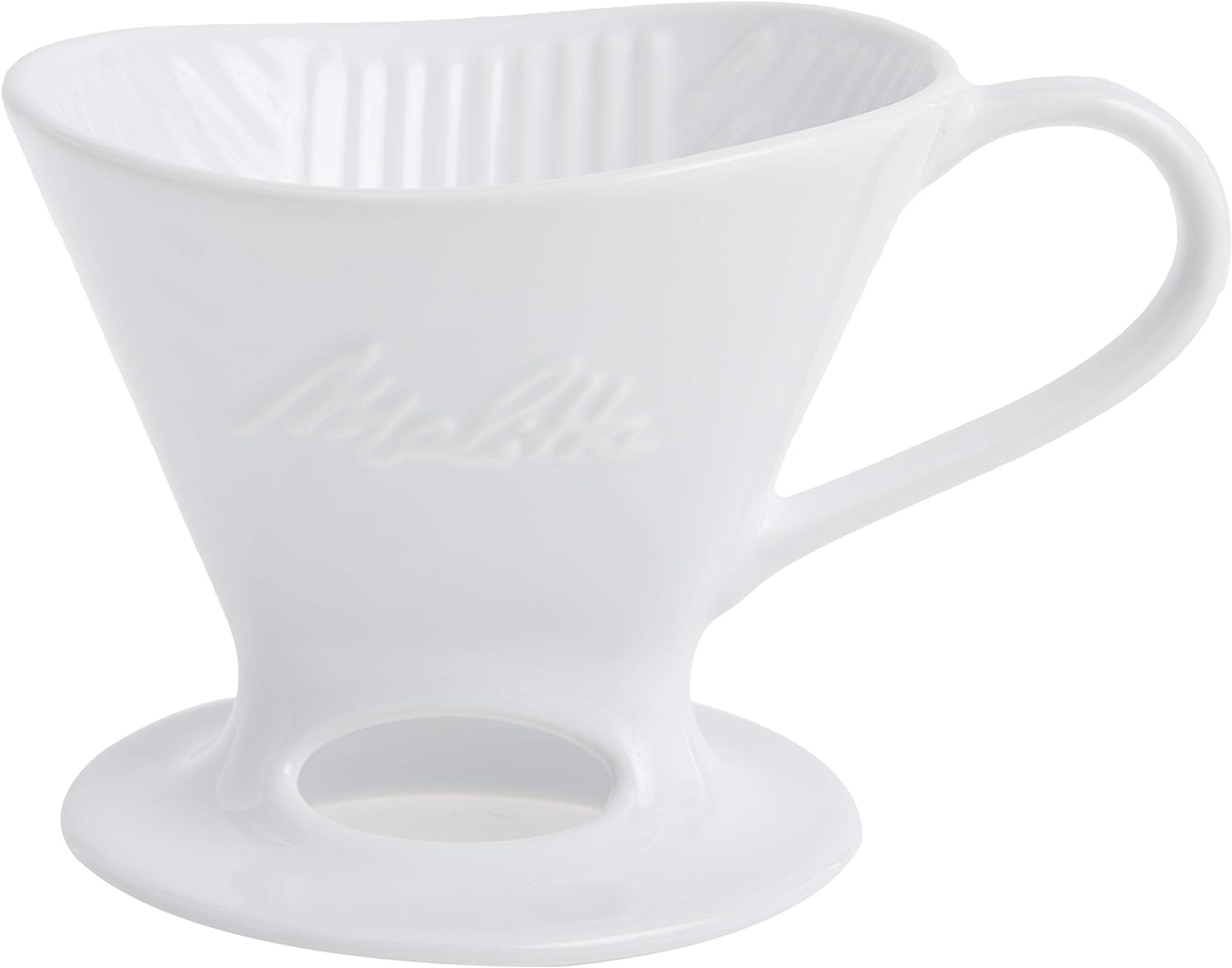 Melitta 1 Cup Porcelain Pour-Over Cone Coffeemaker, Glossy White - Image 2
