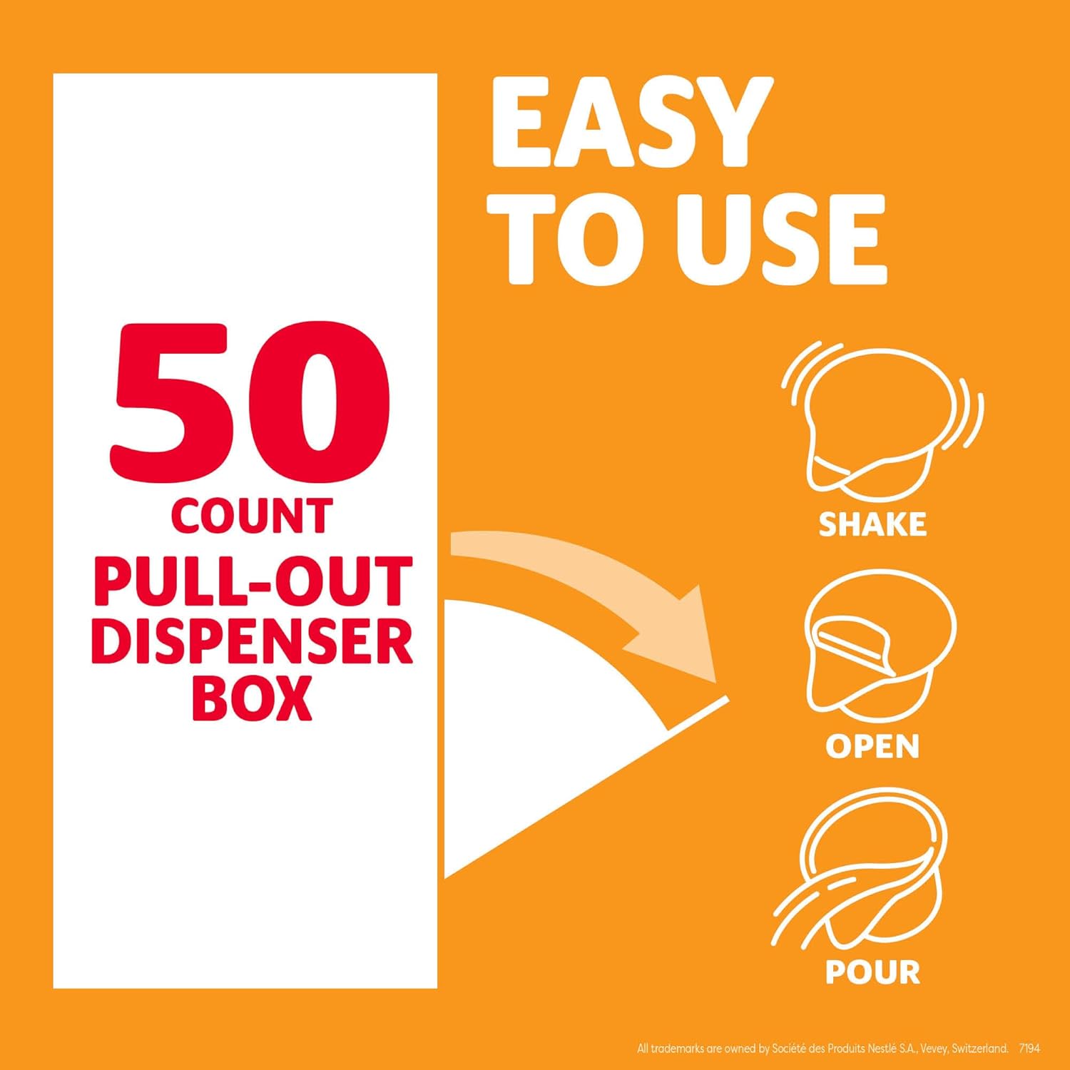 Nestle Coffee mate Liquid Coffee Creamer Singles, Hazelnut, 50 Ct Box - Image 8