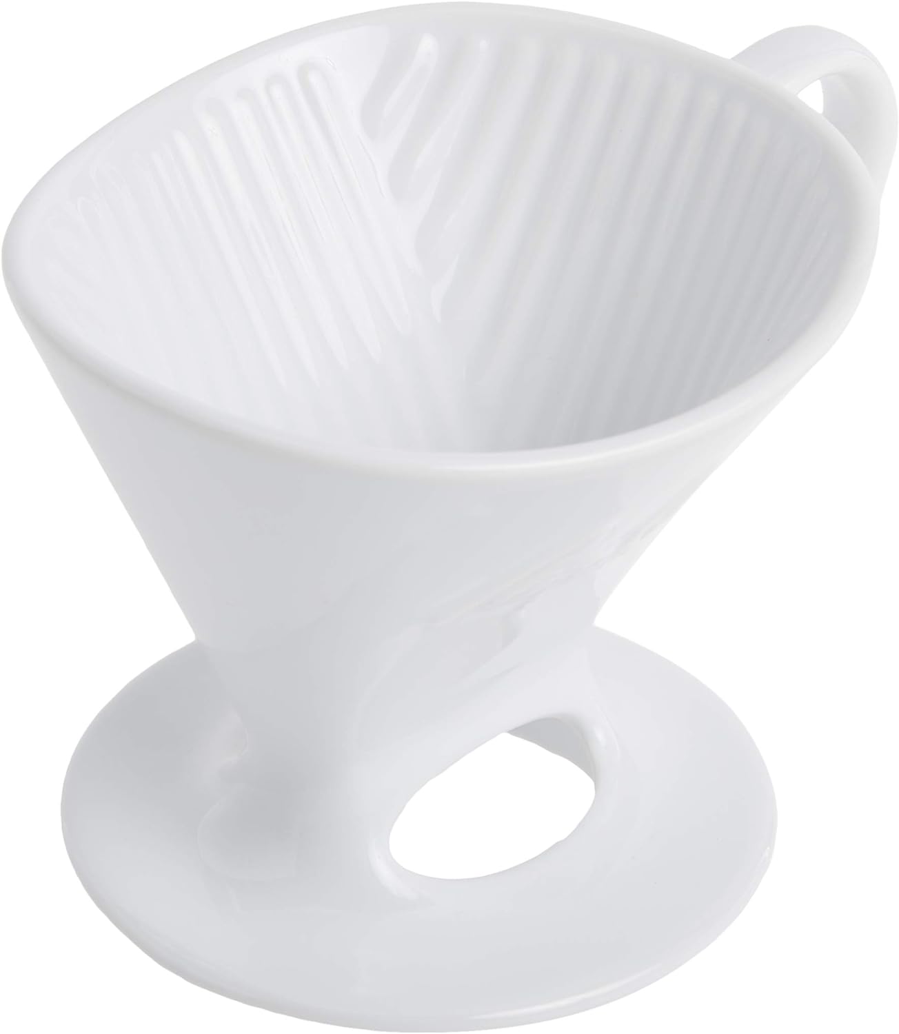 Melitta 1 Cup Porcelain Pour-Over Cone Coffeemaker, Glossy White - Image 4