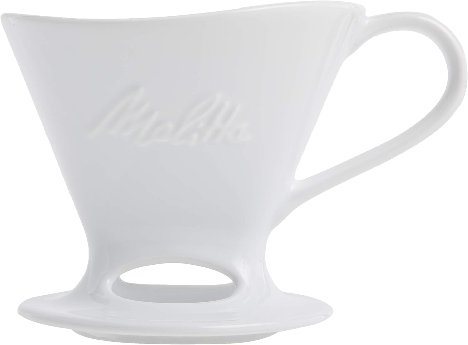 Melitta 1 Cup Porcelain Pour-Over Cone Coffeemaker, Glossy White - Image 3