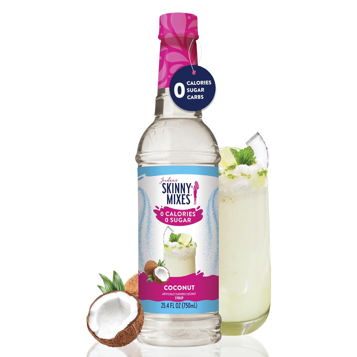 Jordan's Skinny Mixes Sugar Free Syrup, Coconut Flavor, Fruit Flavored Water Enhancer, Drink Mix for Ice Tea, Lemonade & More, Zero Calorie Flavoring, Keto Friendly, 25.4 Fl Oz, 1 Pack - Image 8