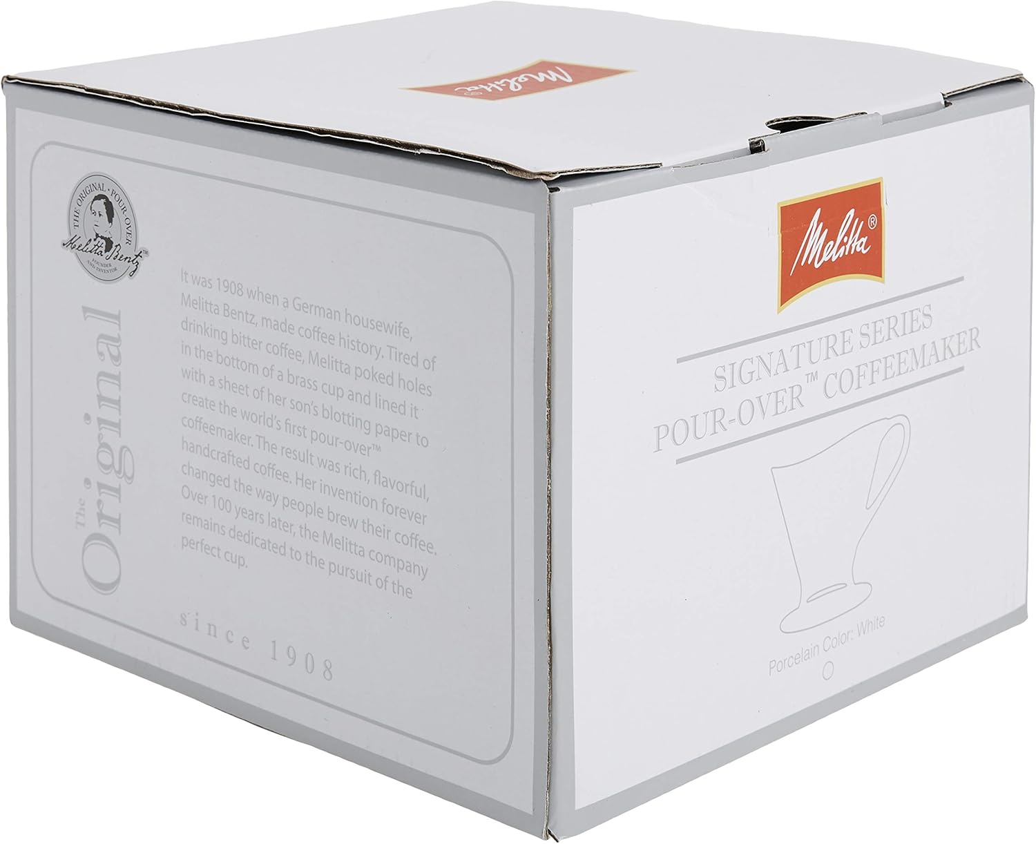 Melitta 1 Cup Porcelain Pour-Over Cone Coffeemaker, Glossy White - Image 8