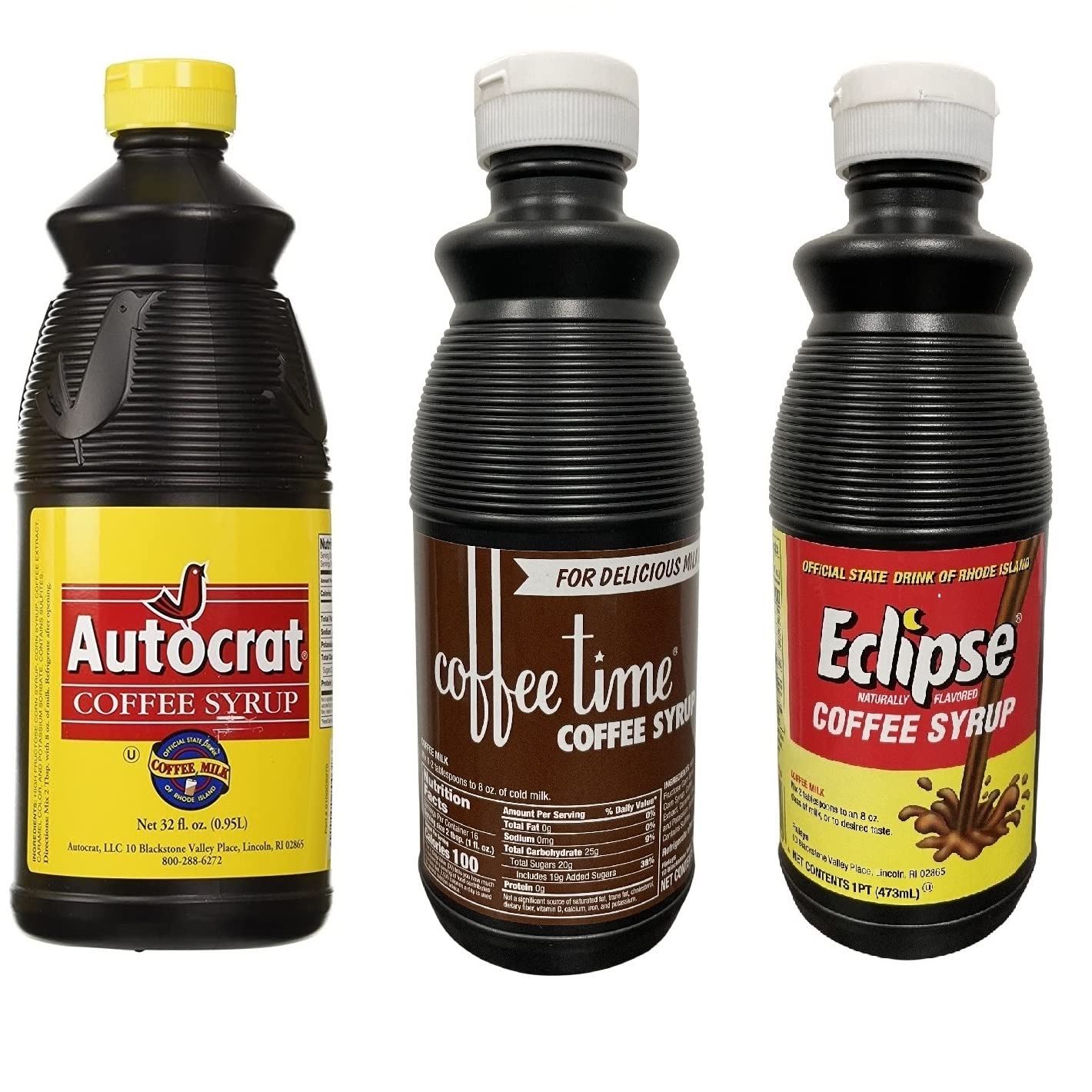 Coffee Syrup Sample Pack (1 Autocrat 32 Oz, 1 Eclipse 16 Oz and 1 Coffee Time Coffee Syrup 16 Oz) - Image 2