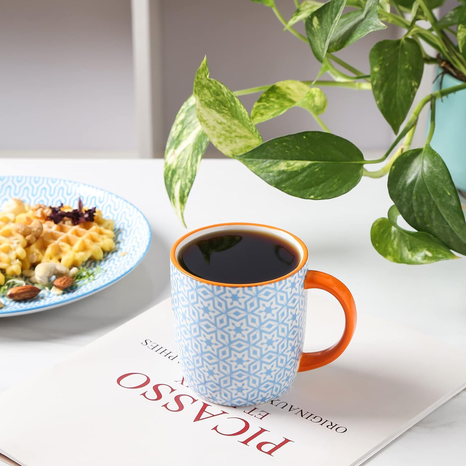 Selamica Porcelain 10 oz Coffee Mugs Set of 6 with Handle, Coffee Cups Ceramic for Cappuccino Latte Cocoa Milk Tea, Dishwasher Microwave Safe, Assorted Colors - Image 5