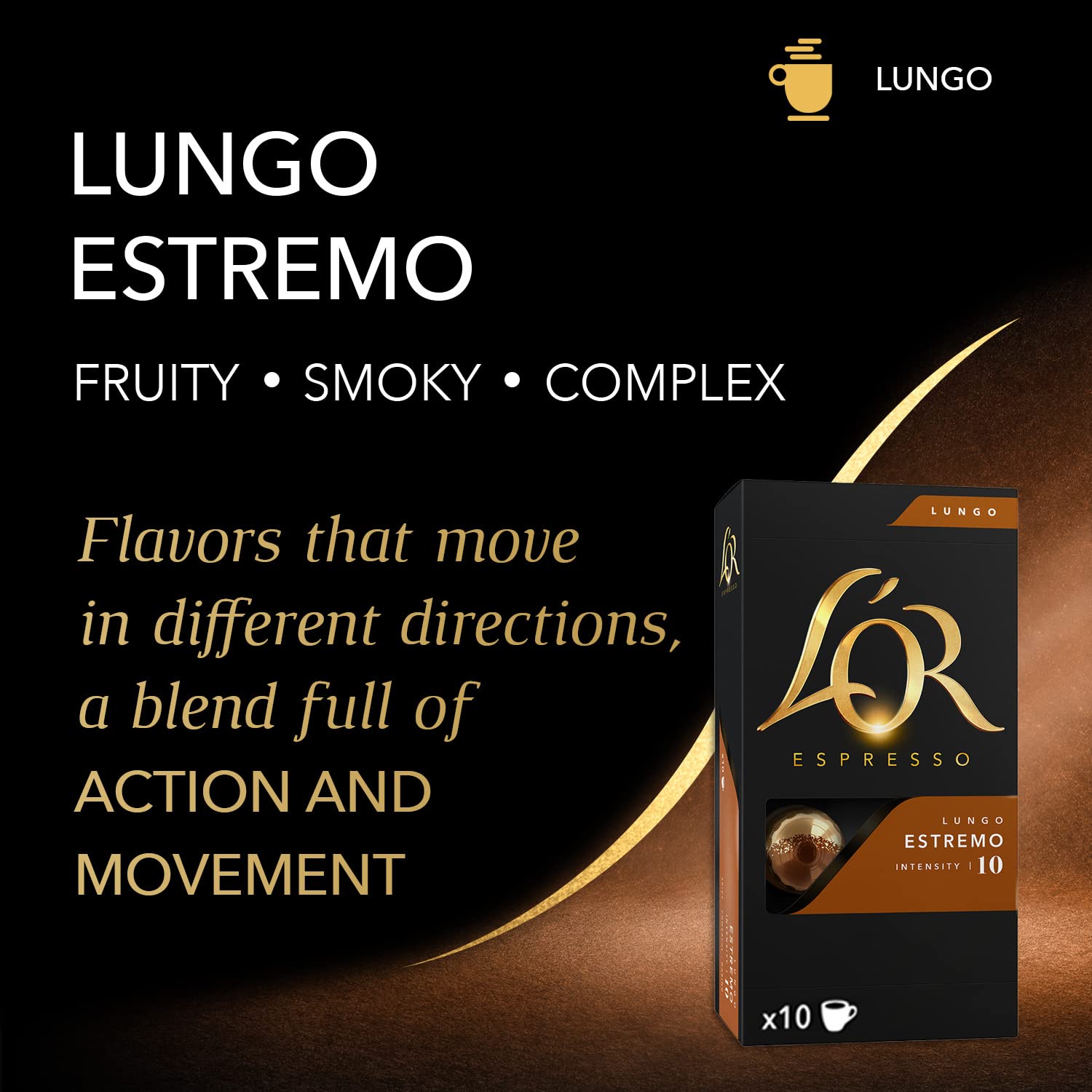 L'OR Espresso Capsules, 50 Count Estremo Lungo, Single-Serve Aluminum Coffee Capsules Compatible with the L'OR BARISTA System & *Nespresso Original Machines - Image 4