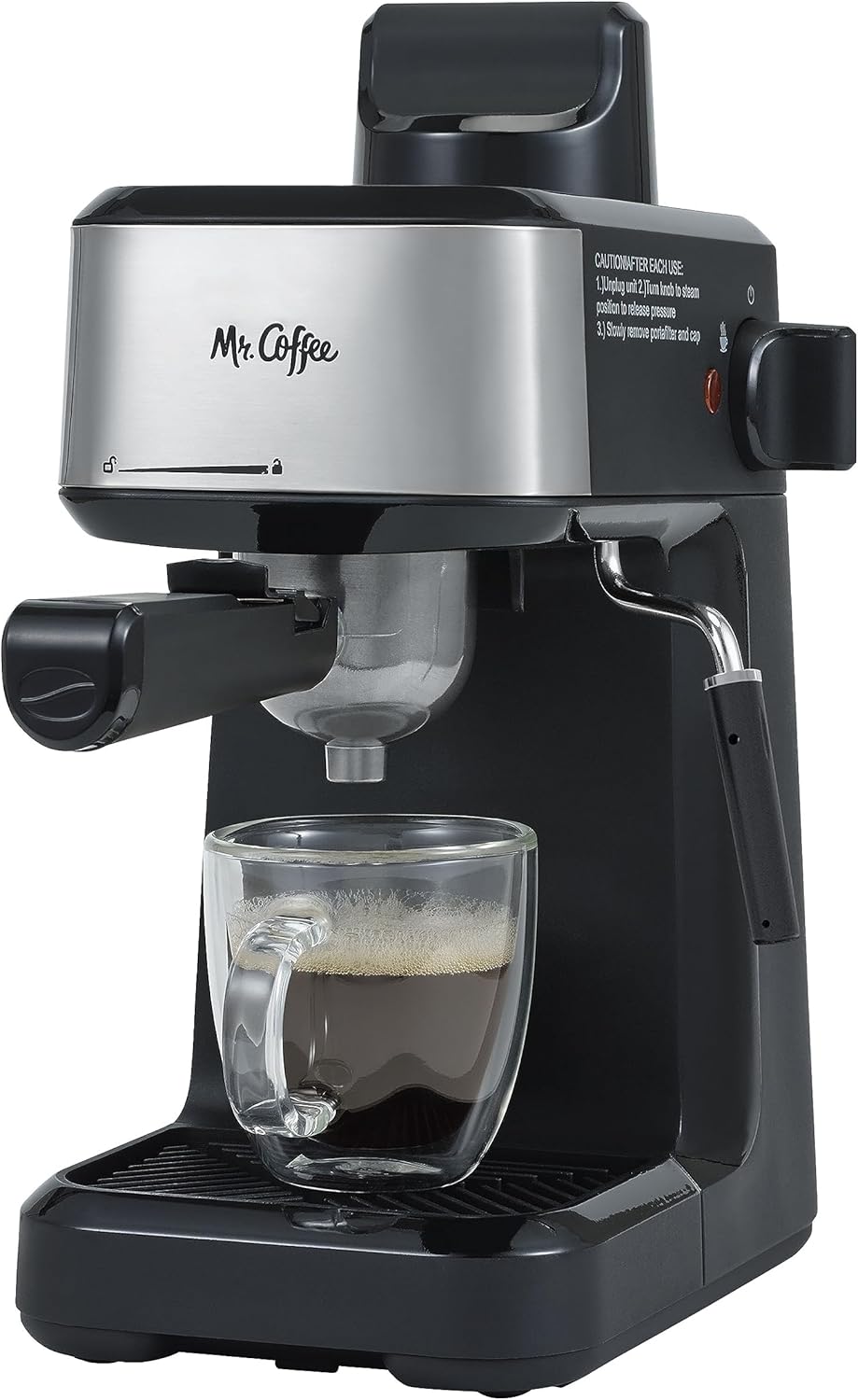 Mr. Coffee® 4-Shot Steam Espresso, Cappuccino, and Latte Maker with Stainless Steel Frothing Pitcher - Image 2
