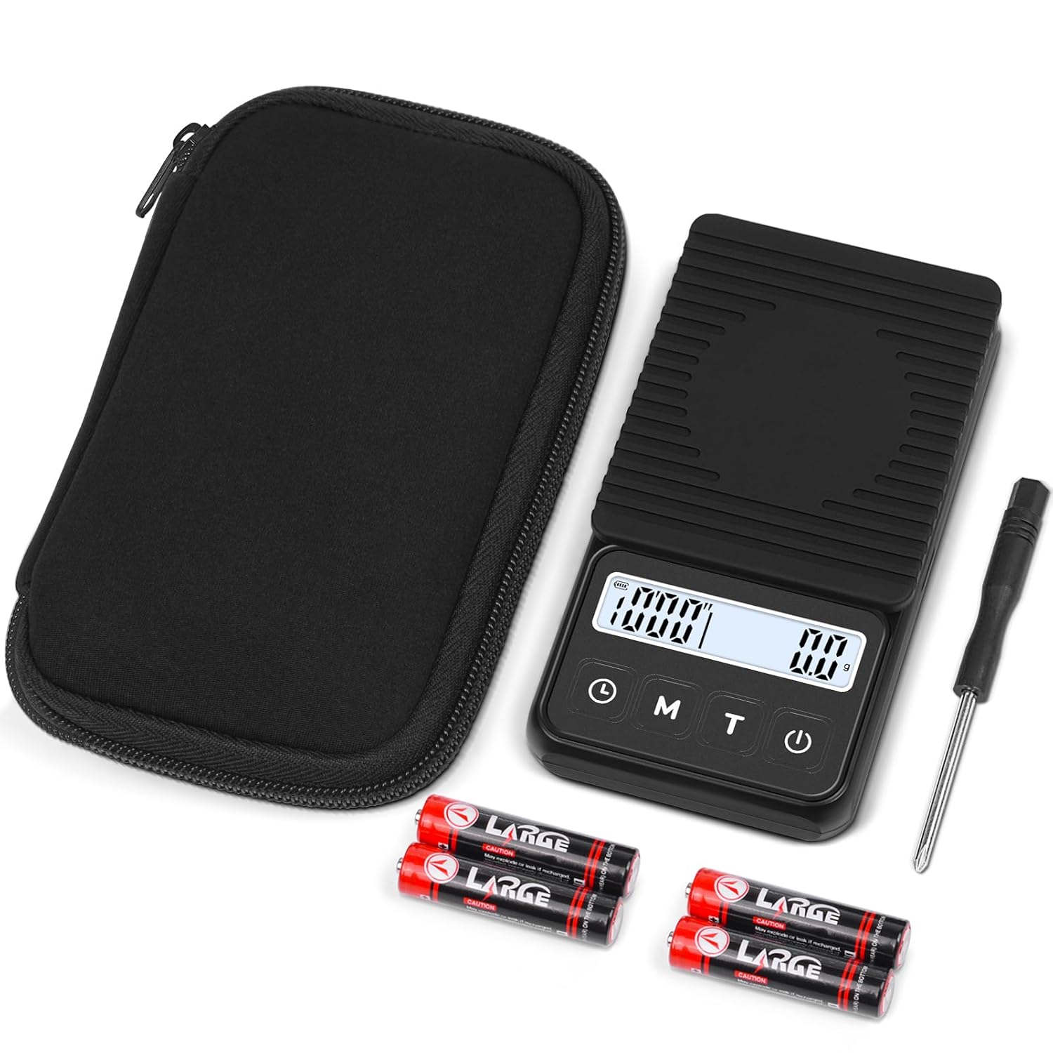 QP Coffee Scale with Timer, 1kg/0.1g High Accuracy Espresso Scale, IP68 Waterproof Scale for Coffee, Adjustable Control Digital Coffee Scale, g/oz/ml, LCD Display, Auto Off, Removable Silicone Pad - Image 2