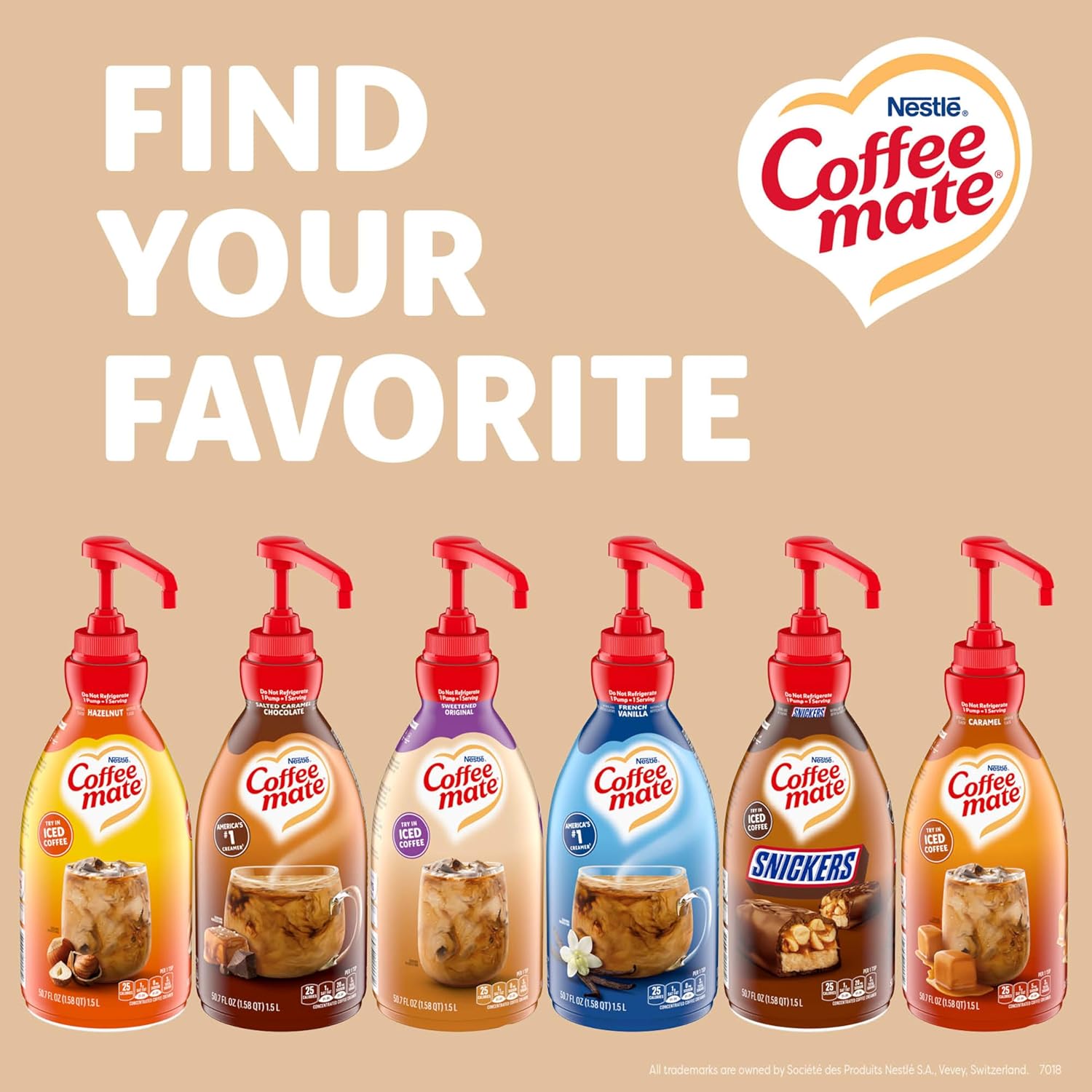 Nestle Coffee mate Coffee Creamer, Sweetened Original, Concentrated Liquid Pump Bottle, Non Dairy, No Refrigeration, 50.7 oz - Image 7