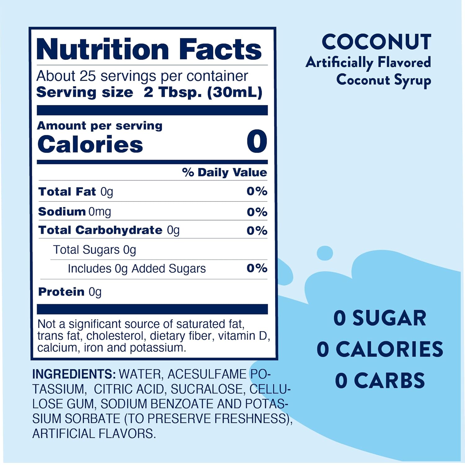 Jordan's Skinny Mixes Sugar Free Syrup, Coconut Flavor, Fruit Flavored Water Enhancer, Drink Mix for Ice Tea, Lemonade & More, Zero Calorie Flavoring, Keto Friendly, 25.4 Fl Oz, 1 Pack - Image 6