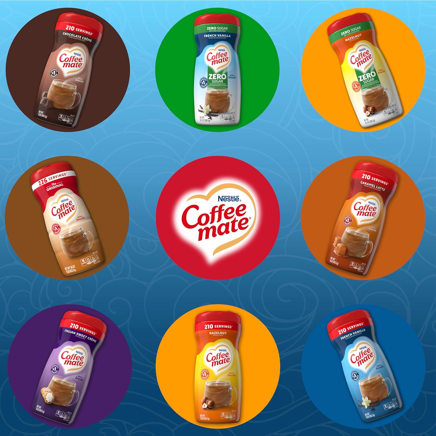 Nestle Coffee mate Flavored Creamer 4 Pack Variety Pack (15 oz bottles) - Chocolate Crème, French Vanilla, Hazelnut, Caramel Latte - Image 7