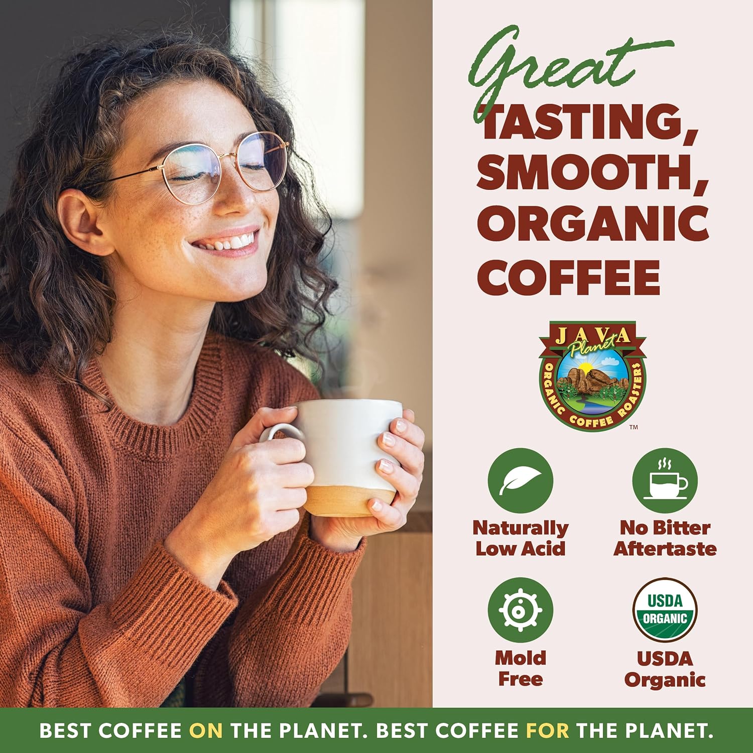 Java Planet Organic, Sumatra Single Origin Dark Roast, Smooth Full Flavored Organic Coffee Beans, Low Acid, Whole Bean Coffee Two 1LB Bags - Image 3